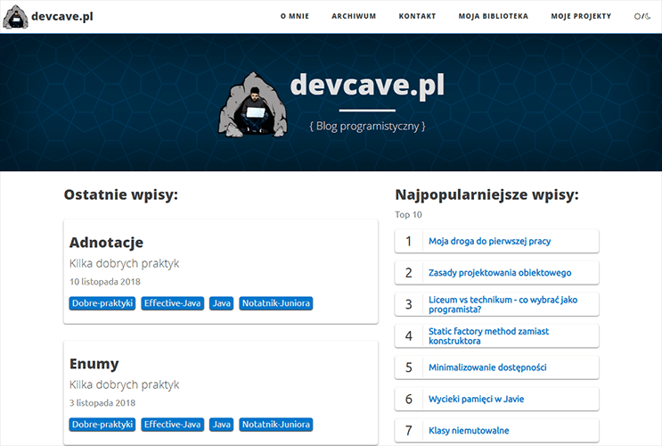 Blog devcave.pl demo